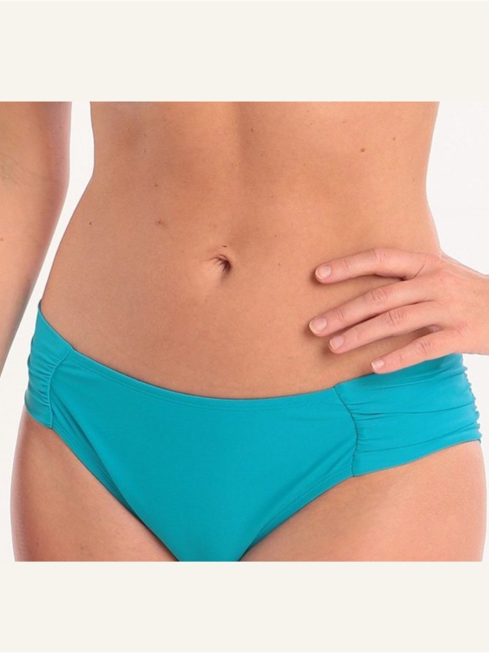 NWT Panache Anya Bikini Brief Gather Pant  in Lagoon Turquoise Blue